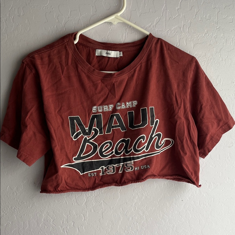 Adika Red Maui Beach Crop Top